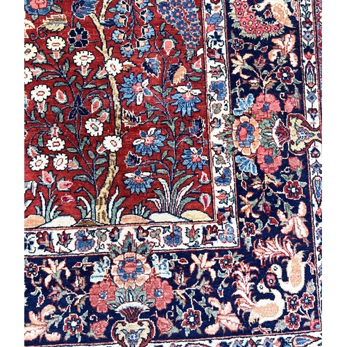 101A - ANTIQUE KASHAN RUG, 196cm x 130cm.