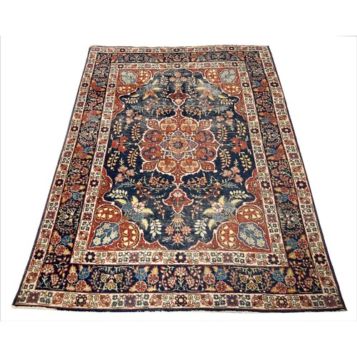 102A - ANTIQUE PERSIAN RUG, 185cm x 134cm.