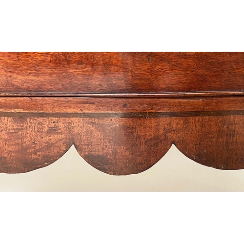 315 - HALL CHEST, Regency flame mahogany and crossbanded of adapted shallow proportions with inlaid frieze... 