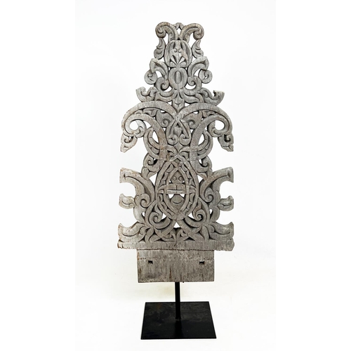 330 - ASIAN ARCHITECTURAL CARVING, on stand, 120cm H.