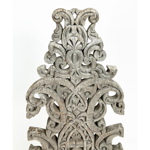 330 - ASIAN ARCHITECTURAL CARVING, on stand, 120cm H.