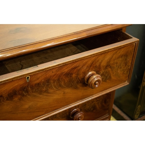 179 - CHEST, 93cm H x 93cm W x 48cm D, Victorian mahogany of three drawers.