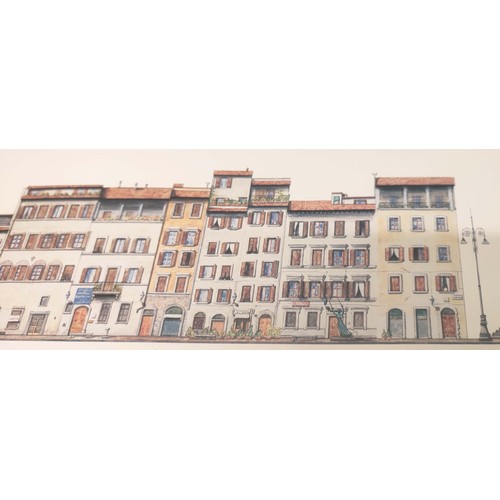 344 - FOUR FRAMED PRINTS, entitled 'Bologna Piazza Maggiore', 'Roma Piazza Navona', 'Piazza Santa Croce', ... 