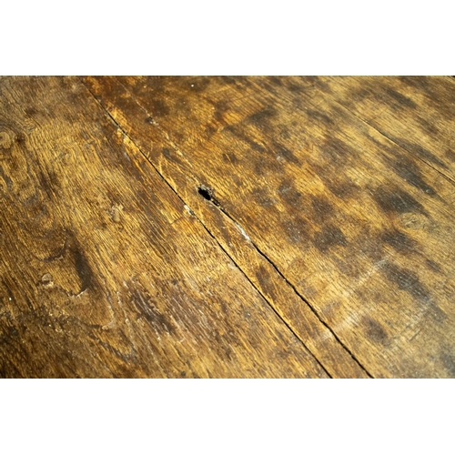 440 - REFECTORY TABLE, 73cm H x 138cm x 72cm, early 20th century oak with trestle supports.