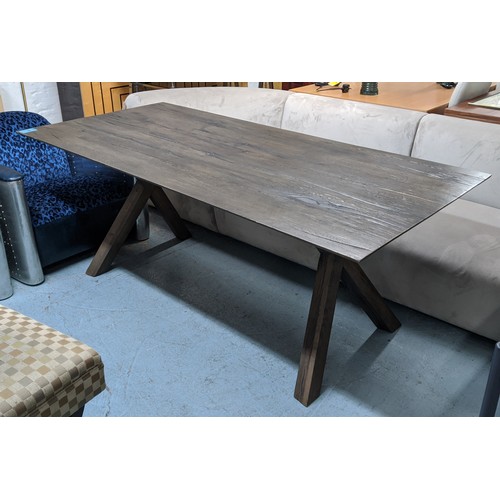 354 - DINING TABLE, contemporary farm house style design, 199.5cm x 90.5cm x 76cm.