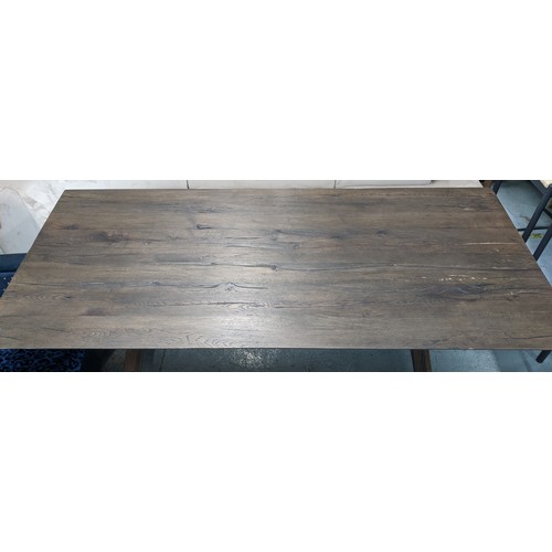 354 - DINING TABLE, contemporary farm house style design, 199.5cm x 90.5cm x 76cm.