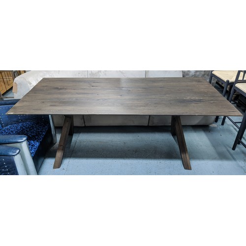 354 - DINING TABLE, contemporary farm house style design, 199.5cm x 90.5cm x 76cm.