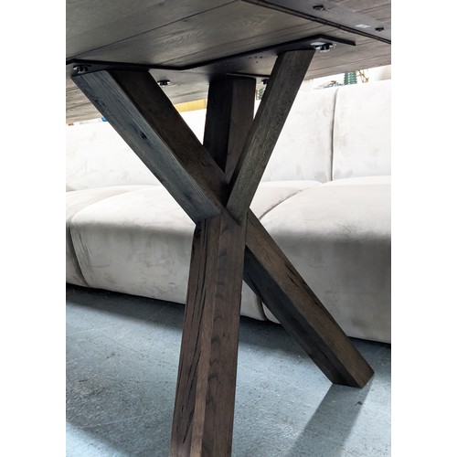 354 - DINING TABLE, contemporary farm house style design, 199.5cm x 90.5cm x 76cm.