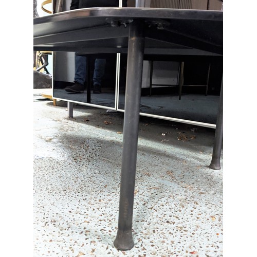 355 - LOW TABLE, abstract shape, metal construction, 160cm x 64.5cm x 39cm approx.