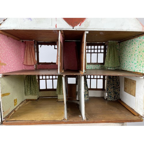 30A - DOLL'S HOUSE, 80cm x 33cm x 53cm H, hand made in 1930's.