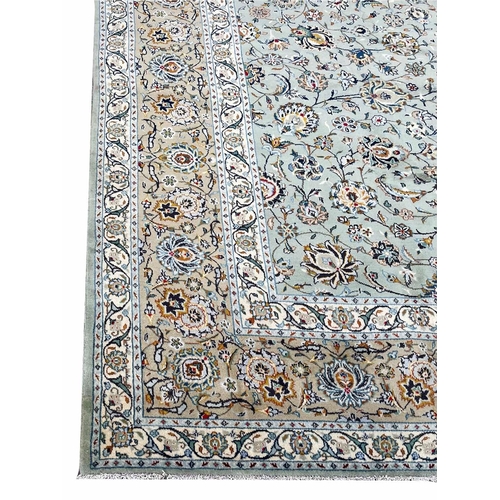 183 - FINE SIGNED PERSIAN KURK KASHAN CARPET, 425cm x 310cm.