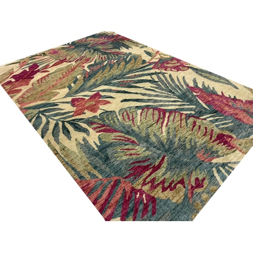 187 - CONTEMPORARY 'TROPICAL' CARPET, 302cm x 201cm.