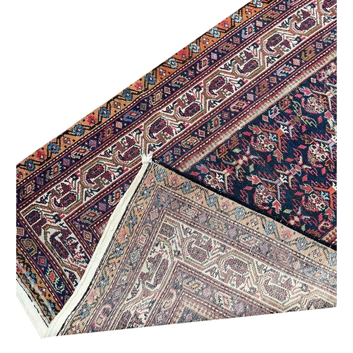 189 - ANTIQUE PERSIAN MALAYER RUNNER, 500cm x 98cm.