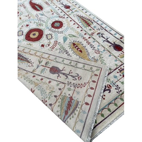 193 - FINE SUZANI DESIGN CARPET, 303cm x 203cm.