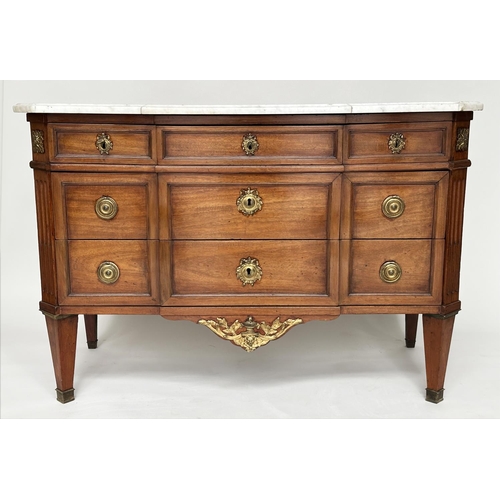 215 - COMMODE, 19th century French transitional style walnut and gilt metal mounted with three short and t... 