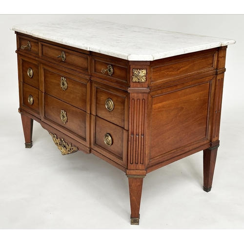 215 - COMMODE, 19th century French transitional style walnut and gilt metal mounted with three short and t... 