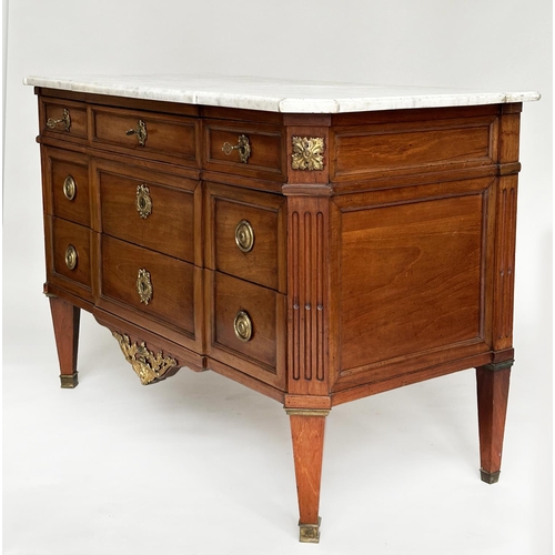 215 - COMMODE, 19th century French transitional style walnut and gilt metal mounted with three short and t... 