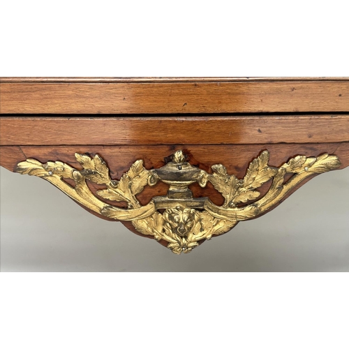 215 - COMMODE, 19th century French transitional style walnut and gilt metal mounted with three short and t... 