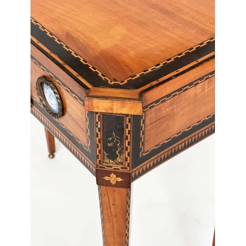 221 - DUTCH HALL TABLE, early 19th century satinwood and ebony of breakfront form with full width frieze d... 