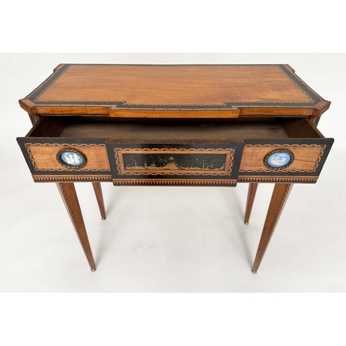 221 - DUTCH HALL TABLE, early 19th century satinwood and ebony of breakfront form with full width frieze d... 