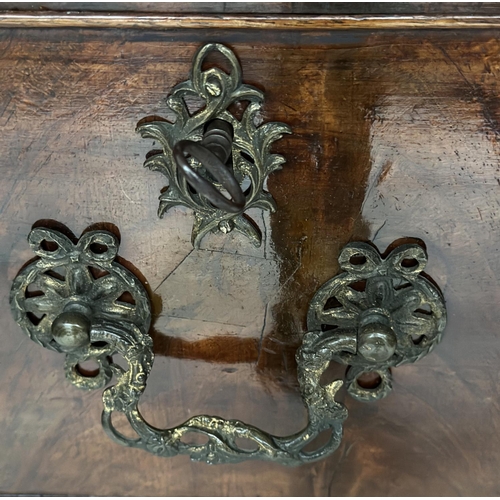 228 - LINEN PRESS, 18th century George III figured mahogany with swan neck cornice, carved panelled doors ... 