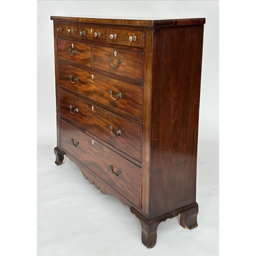 230 - SCOTTISH HALL CHEST, Victorian flamed mahogany crossbanded and bone inset of adapted shallows propor... 