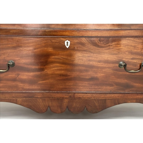 230 - SCOTTISH HALL CHEST, Victorian flamed mahogany crossbanded and bone inset of adapted shallows propor... 