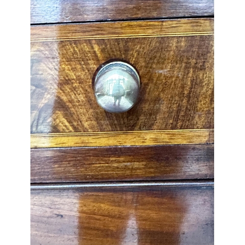 230 - SCOTTISH HALL CHEST, Victorian flamed mahogany crossbanded and bone inset of adapted shallows propor... 