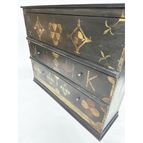 238 - NEW ENGLAND HALLWAY CHEST, a Bespoke recreation of a New England style pine and painted narrow chest... 