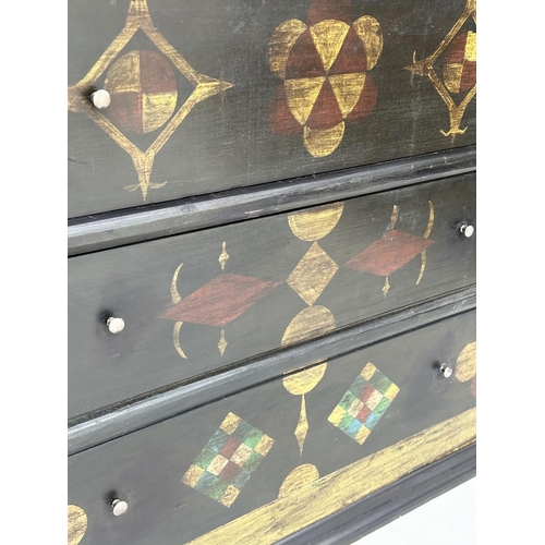 238 - NEW ENGLAND HALLWAY CHEST, a Bespoke recreation of a New England style pine and painted narrow chest... 