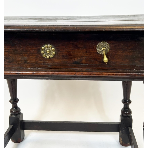 357 - SIDE TABLE, 65cm H x 76cm x 56cm, William & Mary oak, circa 1700, with frieze drawer.