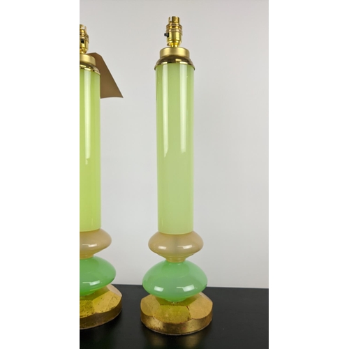 402 - CENEDESE MURANO GLASS TABLE LAMPS, a pair, vintage, 63cm H. (2)