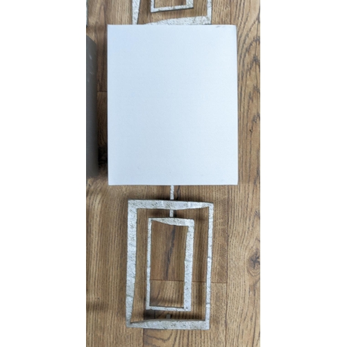 405 - PORTA ROMANA SALPERTINI WALL LIGHTS, a set of six, with shades, 39cm L each. (6)