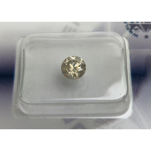 47 - A CERTIFIED SINGLE LOOSE DIAMOND, round brilliant cut, 0.67ct, colour X-Y, clarity I1, fitted in a s... 