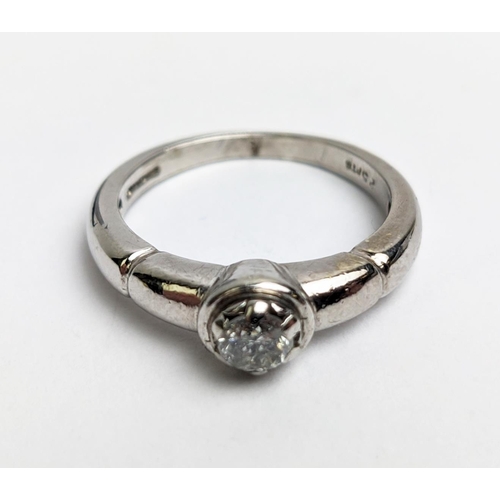 67 - A 9CT WHITE GOLD DIAMOND SOLITAIRE RING, the diamond of approx. 0.25 carat, ring size L, complete wi... 