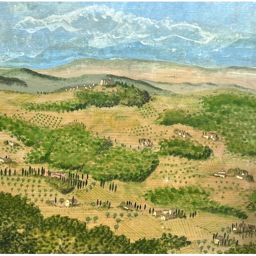 77 - 20TH CENTURY ITALIAN SCHOOL, 'Tuscan Landscape', oil on panel, 67cm x 90cm, framed.