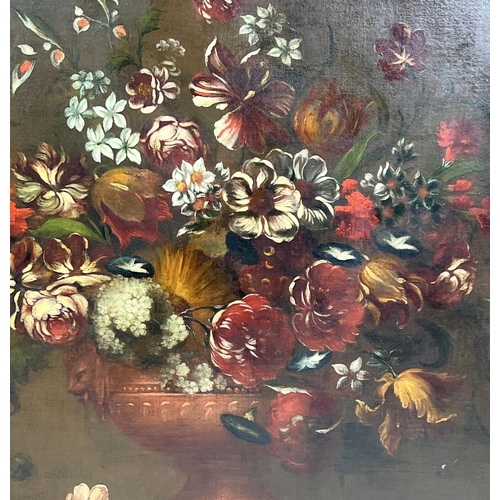 78 - 18TH CENTURY ITALIAN MANNER, 'Still Life with Flowers and Vase', oil on canvas, William Rivett Gains... 