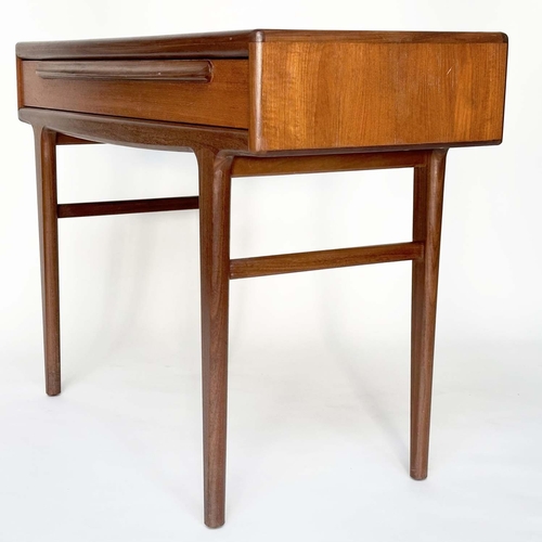 668 - WRITING TABLE BY 'YOUNGER', mid 20th century teak with frieze drawer, 106cm W x 45cm D x 78cm H.