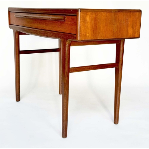 668 - WRITING TABLE BY 'YOUNGER', mid 20th century teak with frieze drawer, 106cm W x 45cm D x 78cm H.