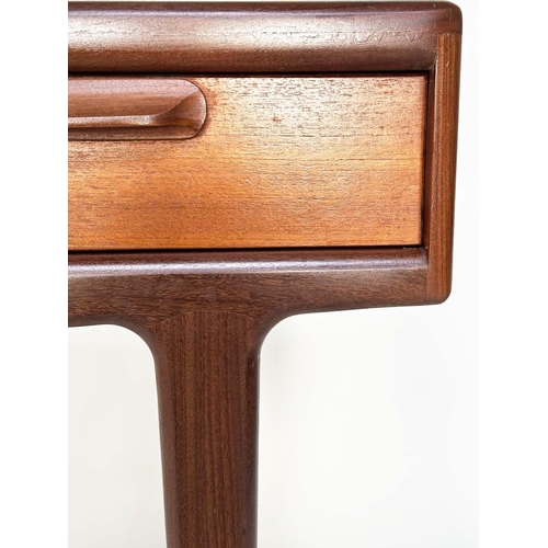 668 - WRITING TABLE BY 'YOUNGER', mid 20th century teak with frieze drawer, 106cm W x 45cm D x 78cm H.