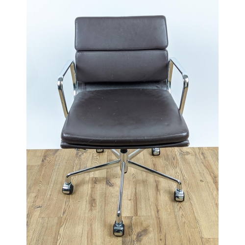 632 - AFTER CHARLES AND RAY EAMES SOFT PAD STYLE CHAIR, 96cm H at tallest.