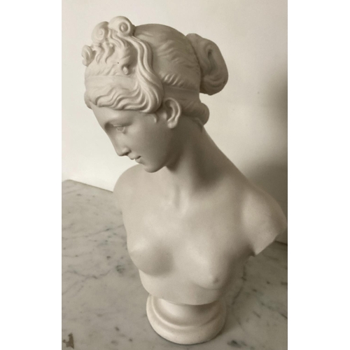 220 - NEOCLASSICAL BUST, composite marble of Venus, after the antique, 34cm H.