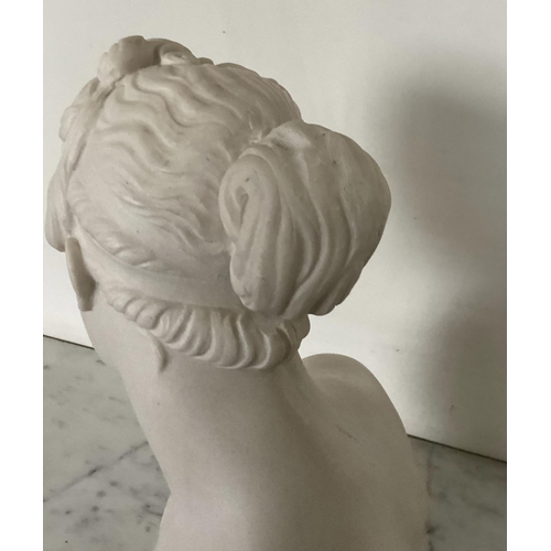 220 - NEOCLASSICAL BUST, composite marble of Venus, after the antique, 34cm H.