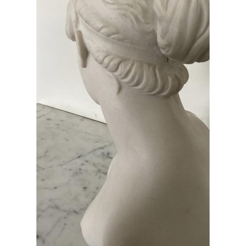 220 - NEOCLASSICAL BUST, composite marble of Venus, after the antique, 34cm H.