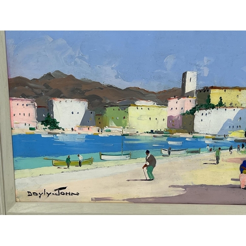 82 - CECIL ROCHFORT D'OYLY-JOHN (British 1906-1993), 'Cannes Bay', oil on canvas, 24cm x 35cm, framed. (S... 