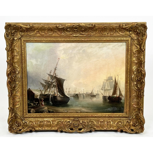 87 - T A JAMESON (19th C British), 'Maritime view', oil on canvas, 31cm x 40cm, signed, framed.