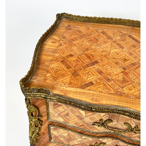 348 - BEDSIDE TABLES, 70cm H x 44cm x 32cm D, a pair, 18th century style Italian faded tulipwood parquetry... 