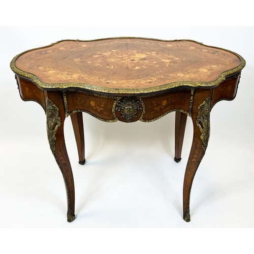 642 - CENTRE TABLE, 75cm H x 101cm W x 65cm D, Napoleon III rosewood, floral marquetry and gilt metal moun... 