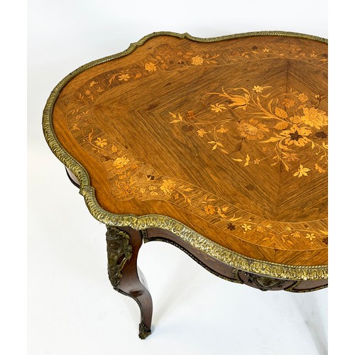 642 - CENTRE TABLE, 75cm H x 101cm W x 65cm D, Napoleon III rosewood, floral marquetry and gilt metal moun... 