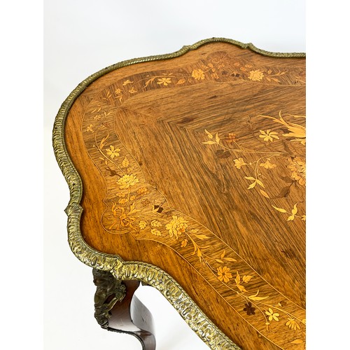 642 - CENTRE TABLE, 75cm H x 101cm W x 65cm D, Napoleon III rosewood, floral marquetry and gilt metal moun... 